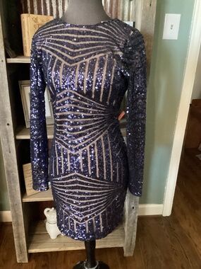 Adelyn Rea blue sequined dress ladies small